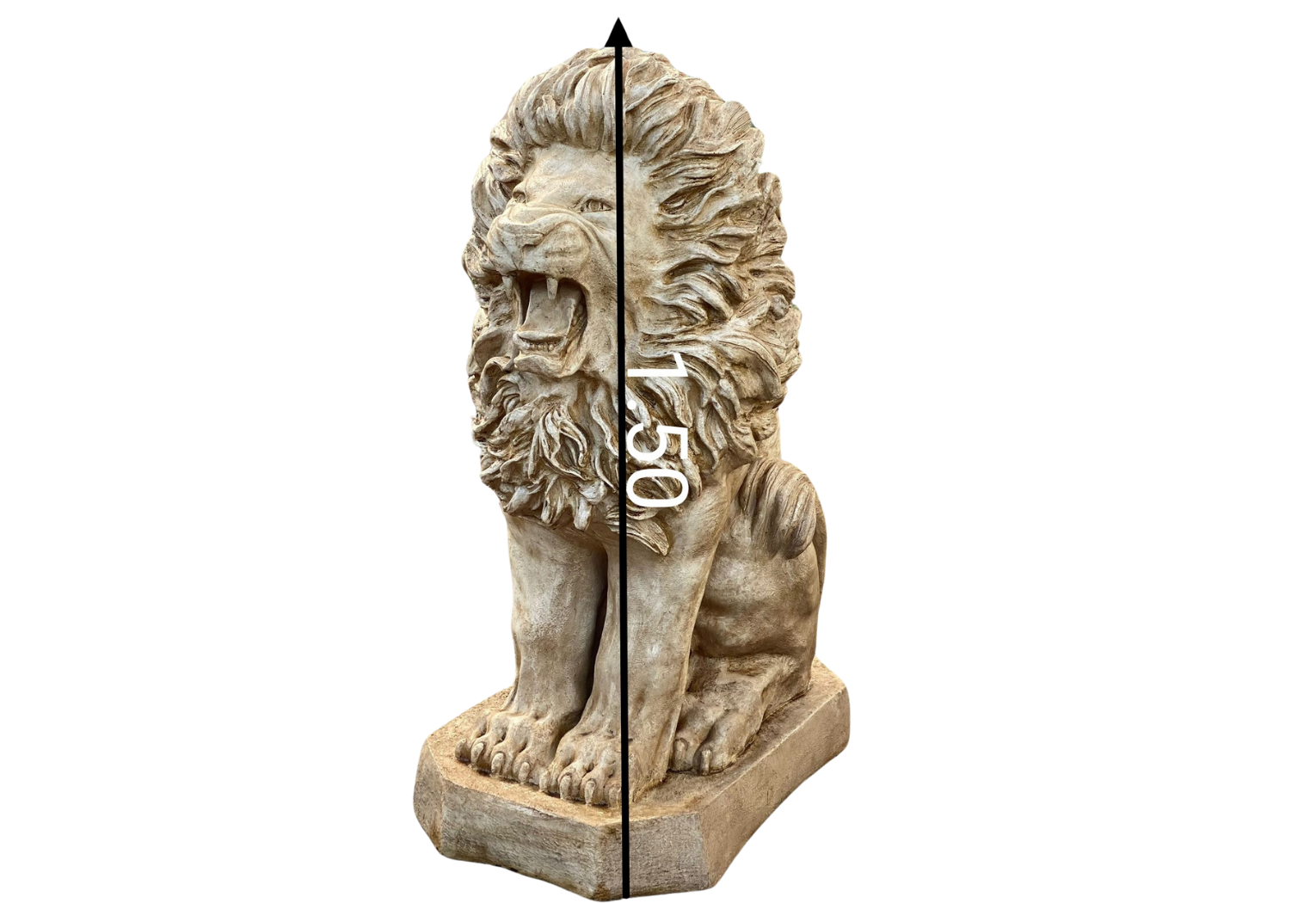 Fiberglas Oturan Aslan Heykeli