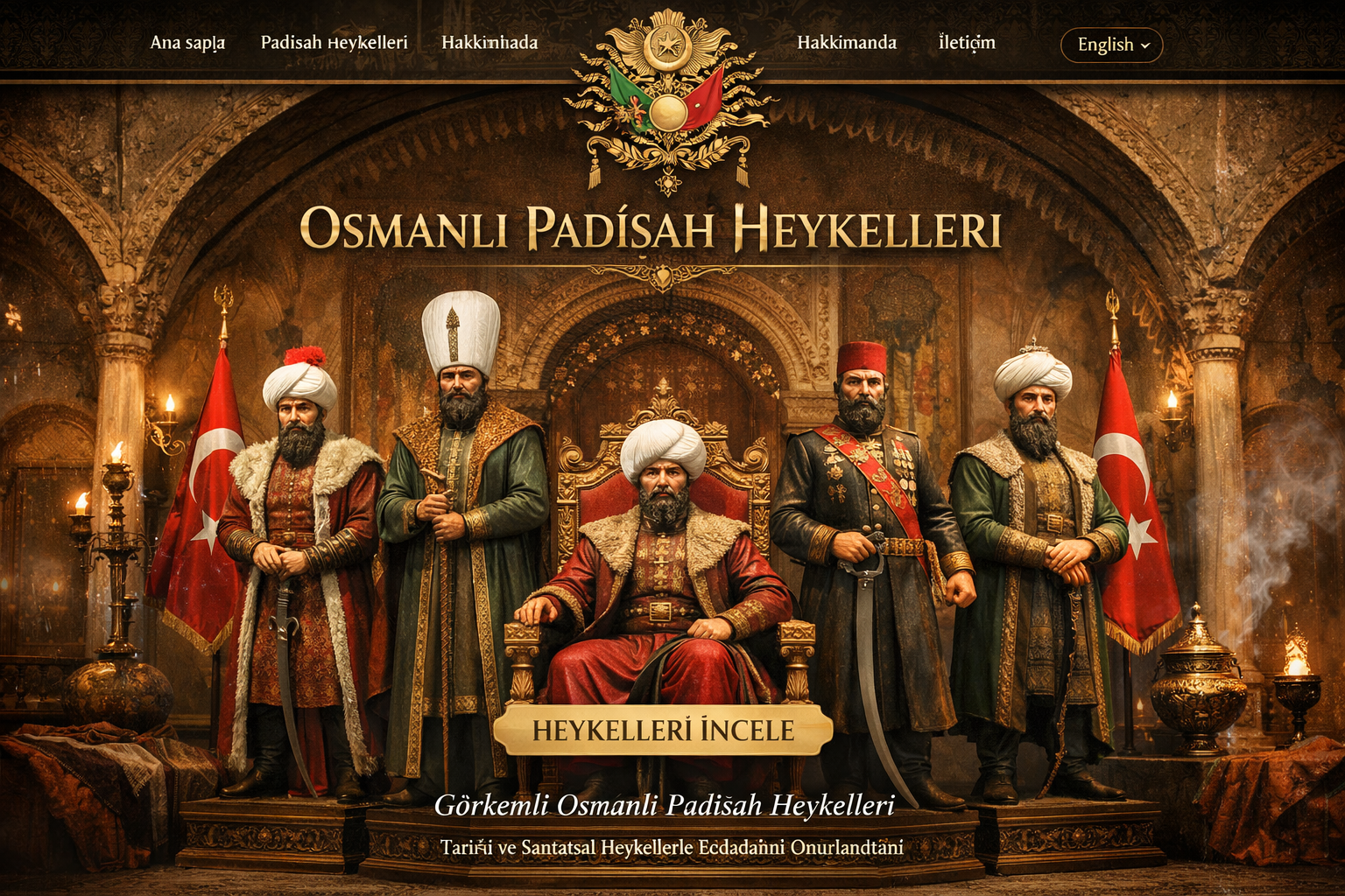 Osmanlı padişahları heykeli 